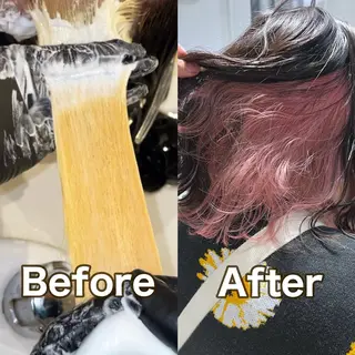 ミディアム カラー ブリーチなし 透明感カラー/艶髪のヘアスタイル