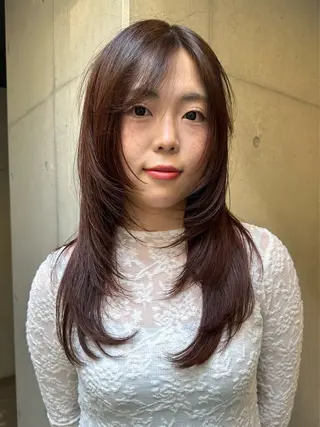 セミロング カラー 似合わせウルフ/ レイヤー/山本祐輔のヘアスタイル