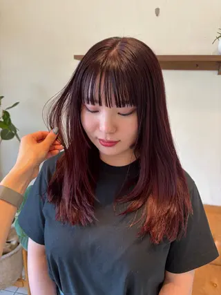 セミロング 💞暖色艶カラー/ ホウツキカナ🍒のヘアスタイル