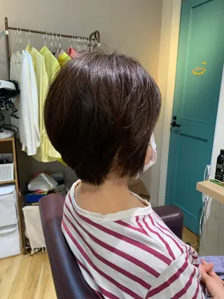 ショート パーマ ヘアアレンジ メンズ キッズ 白髪世代特化 🌿飯塚京橋のヘアスタイル