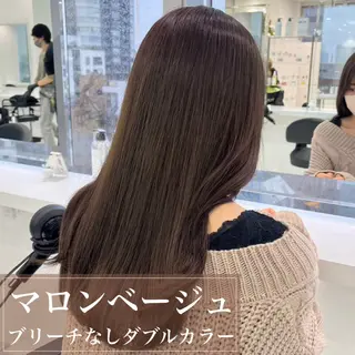 セミロング カラー ヘアアレンジ 🫧モテる💗ダメー ジレスハイトーン🫧のヘアスタイル