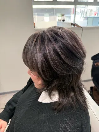 ミディアム カラー 脱白髪染め美容師 竹内涼乃のヘアスタイル