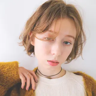 ショート レイヤー暖色カラー 池袋Yamamotoのヘアスタイル