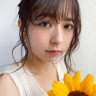 セミロング カラー ヘアアレンジ 韓国ヘア /男女☘️ 細江 美紅のヘアスタイル