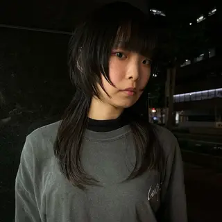 セミロング 顔周りデザイン/ ハイトーン/多田悠馬のヘアスタイル