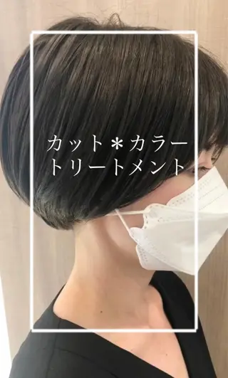 ショート カラー 縮毛矯正/髪質改善/ 艶髪ササキナツミのヘアスタイル