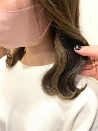 ミディアム カラー 【店長】インナー指名 No.1戸塚優思のヘアスタイル