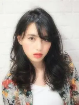 セミロング パーマ 植松 勇太のヘアスタイル