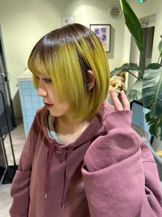 ミディアム カラー HANAME 原宿美容室のヘアスタイル