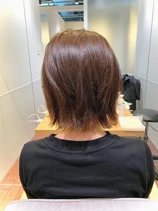 セミロング カラー ヘアアレンジ 髪と心を整える美容師 透明感カラー/ボブのヘアスタイル
