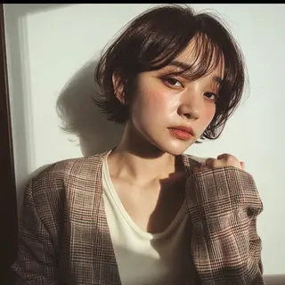 ミディアム ブリーチなし透明感 カラー✨横山 佳希のヘアスタイル