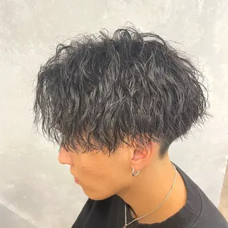 パーマ メンズ メンズ特化/パーマ/ ブリーチ/福島 千颯のヘアスタイル