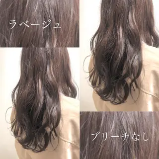 ロング カラー パーマ ヘアアレンジ ゆさこのか ダブルカラー／縮毛のヘアスタイル