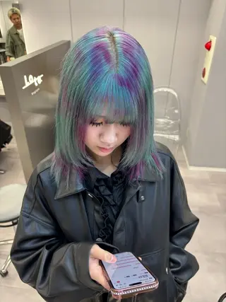 ミディアム カラー 名古屋／デザイン／ ブリーチ/松井亮磨のヘアスタイル