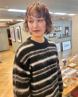 ミディアム カラー パーマ ヘアアレンジ メンズ キッズ ネイル マツエク・マツパ アイブロウ tatsumi/ボブ ウルフ/レイヤーのヘアスタイル