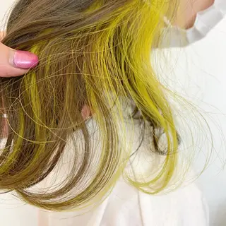 セミロング カラー ヘアアレンジ 🎀暖色カラー🎀 ♡yurika♡のヘアスタイル