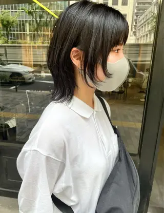 ミディアム ショート・ボブ ・ウルフ✂︎IMAIのヘアスタイル