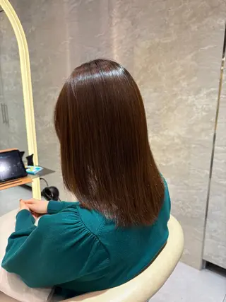 ミディアム 縮毛矯正・似合わせ タナカ レイヤのヘアスタイル