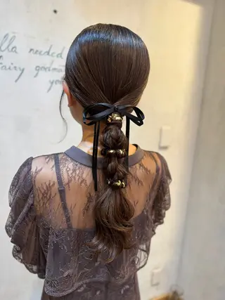 セミロング ヘアアレンジ 伊藤 栄子のヘアスタイル