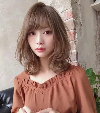 ミディアム パーマ 白髪染め 解決‼️のヘアスタイル