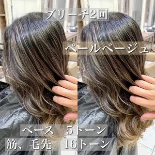 ロング カラー ヘアアレンジ 白髪ぼかしハイライト 茗荷谷駅徒歩2分のヘアスタイル
