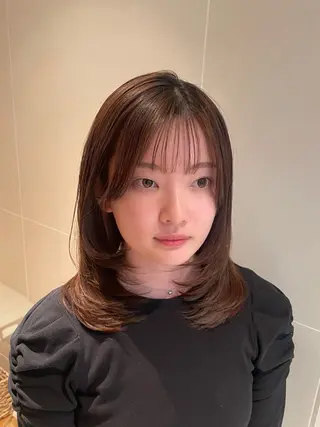 ミディアム パーマ 縮毛矯正/レイヤー 🌙児玉光瑠のヘアスタイル