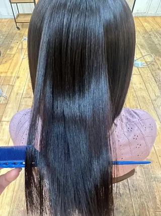 ミディアム 縮毛矯正・透明感 カラー💙acoのヘアスタイル