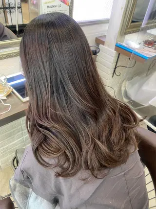 セミロング カラー パーマ ヘアアレンジ kame|レイヤー / 似合わせ顔周りのヘアスタイル