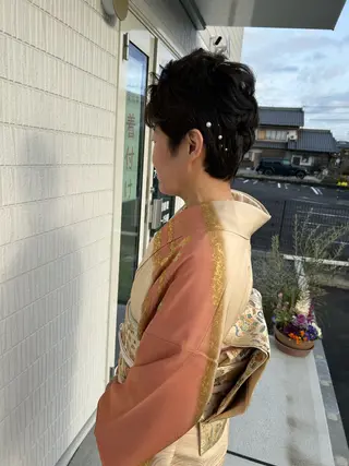 ショート ヘアアレンジ アミオーガニック カラーのヘアスタイル