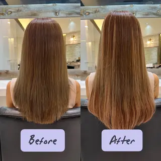 ロング 🤎艶感ベージュ/ ミルクティー🤎のヘアスタイル