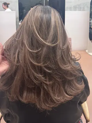ミディアム レイヤーカットモデル 募集/藤原一真のヘアスタイル