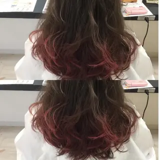 ロング カラー パーマ ヘアアレンジ メンズ キッズ ネイル マツエク・マツパ Lien 深井店のヘアスタイル