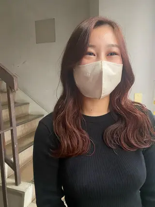 セミロング カラー 竹内 柚子のヘアスタイル