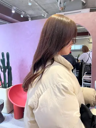 セミロング カラー レイヤーカット🍏 オリーブ/ののかのヘアスタイル