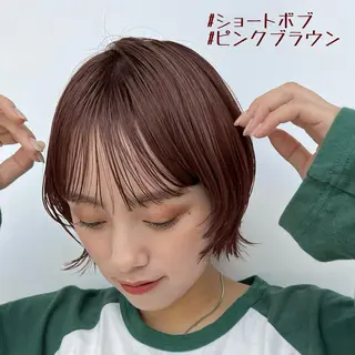 ショート カラー 🌱ボブ/レイヤー/ ベージュ/あやみ✨のヘアスタイル