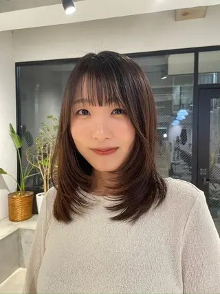 セミロング ユウナ🎀レイヤー/ 暖色カラーのヘアスタイル