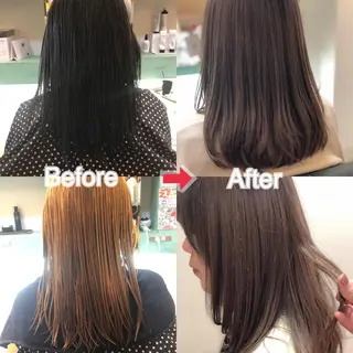 ミディアム カラー 限定1名撮影モデル 村中衣里のヘアスタイル