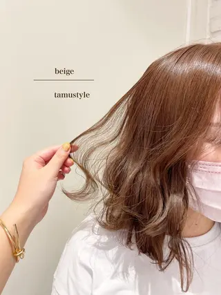 セミロング カラー シールエクステ横浜 🐏☁️miminaのヘアスタイル
