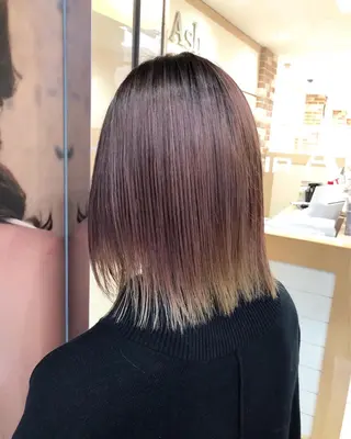 ミディアム パーマ 丸みショートボブ/ タッセルボブ 吉野のヘアスタイル