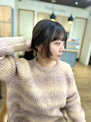 セミロング カラー パーマ ヘアアレンジ メンズ キッズ レイヤーカット 🌿透け感カラーのヘアスタイル