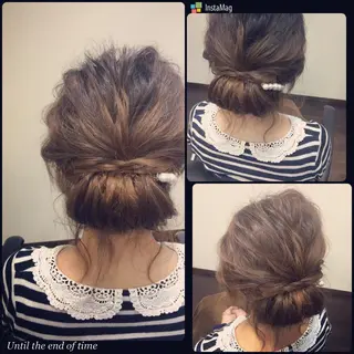 セミロング ヘアアレンジ 沢田 瞳のヘアスタイル