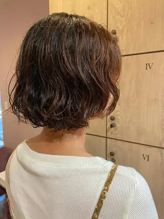 ショート カラー パーマ 似合わせレイヤー/ Wカラー🧸こころのヘアスタイル