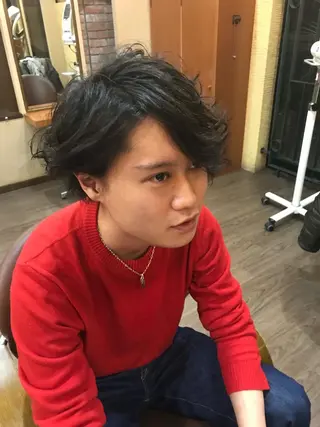 ミディアム パーマ メンズ SHIAN立川　及川 17時〜限定のヘアスタイル