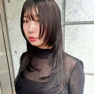 セミロング カラー 癖毛救済✂️ボブ /髪質改善ストレートのヘアスタイル