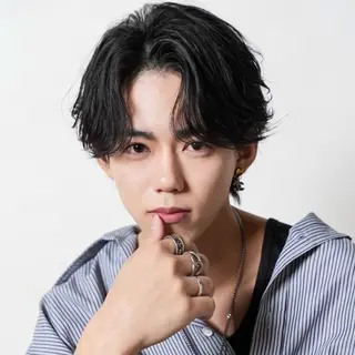 ミディアム カラー パーマ メンズ ハイトーン/メンズマ ッシュ/KYOHEIのヘアスタイル