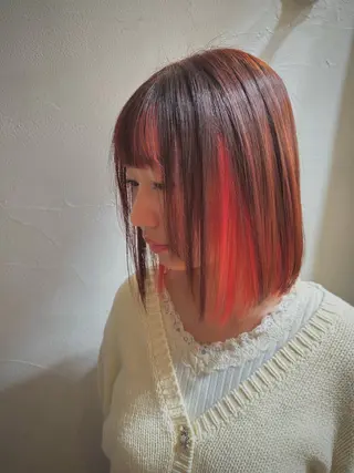 ミディアム カラー KAKERU/ボブ/ ショート/パーマ🌱のヘアスタイル