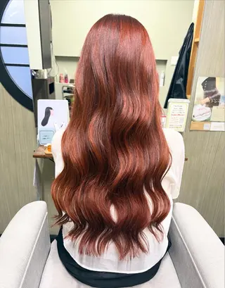 ロング 髪質改善カラー&TR 縮毛矯正/弱酸性矯正のヘアスタイル