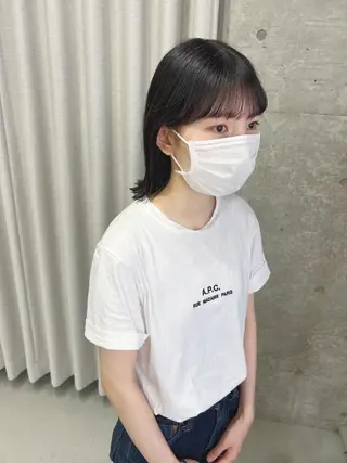 ミディアム カラー ボブパーマコテ巻き風 パーマNo1深江秀平のヘアスタイル