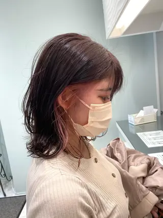 ミディアム カラー 中川 茜里のヘアスタイル