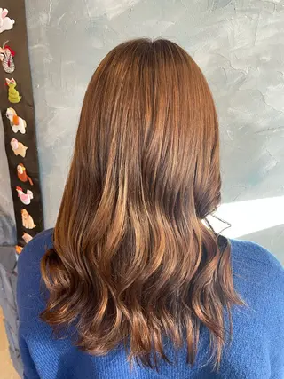 セミロング hair make echo滿木あい花のヘアスタイル